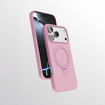 Apple iPhone 17 Pro Kılıf M-safe Şarj Özellikli Standlı Zore Samara Kapak Pembe