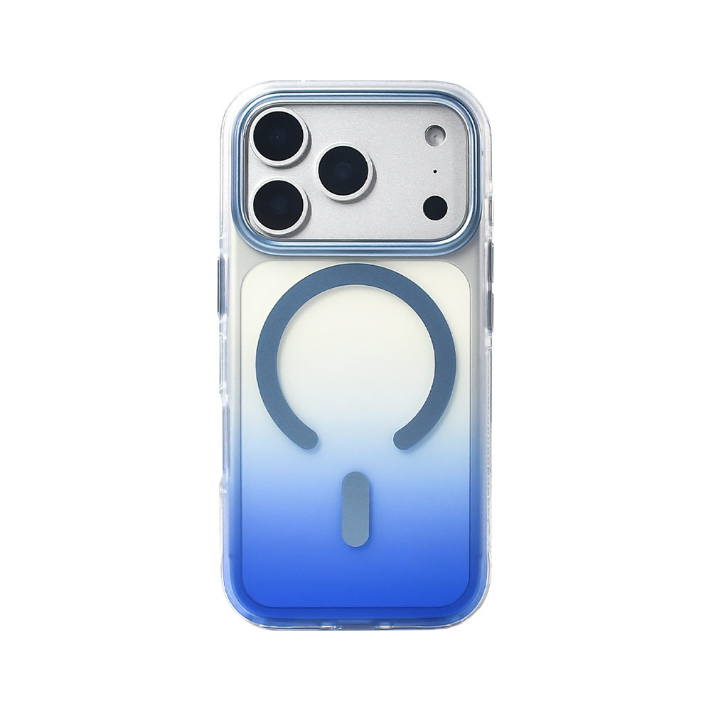 Apple iPhone 17 Pro Kılıf M-safe Şarj Özellikli Transparan Renk Geçişli Zore Toros Kapak Rose Pembe