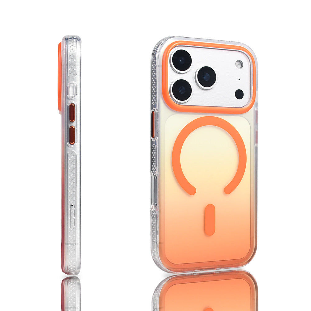 Apple iPhone 17 Pro Kılıf M-safe Şarj Özellikli Transparan Renk Geçişli Zore Toros Kapak Gri