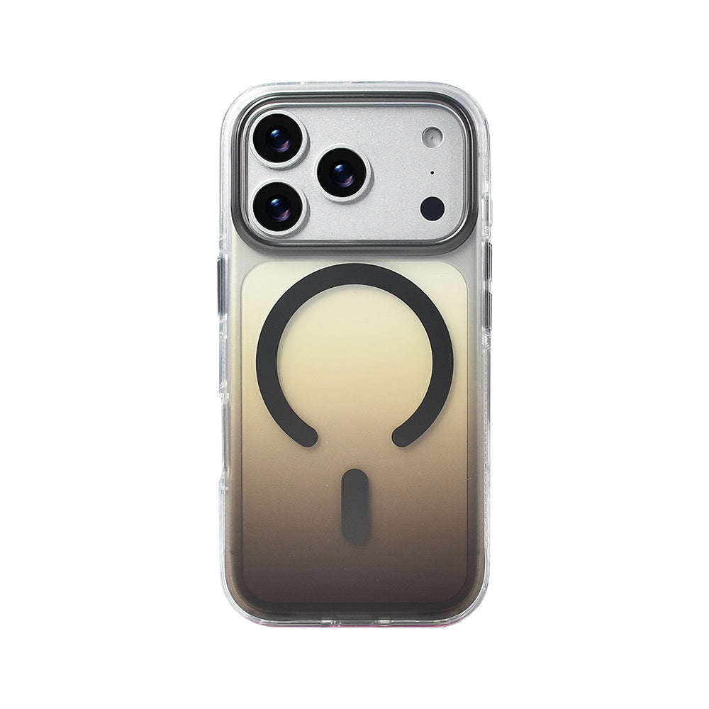 Apple iPhone 17 Pro Kılıf M-safe Şarj Özellikli Transparan Renk Geçişli Zore Toros Kapak Gold