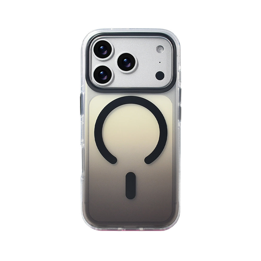 Apple iPhone 17 Pro Kılıf M-safe Şarj Özellikli Transparan Renk Geçişli Zore Toros Kapak Gri