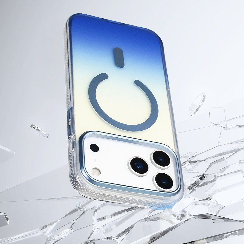 Apple iPhone 17 Pro Kılıf M-safe Şarj Özellikli Transparan Renk Geçişli Zore Toros Kapak Rose Pembe