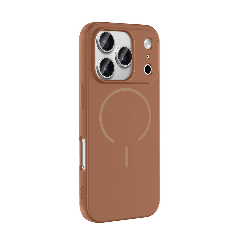 Apple iPhone 17 Pro Kılıf M-safe Şarj Özellikli Zore Meta Kapak Mürdüm