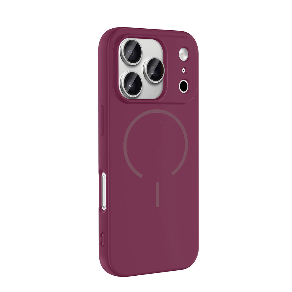 Apple iPhone 17 Pro Kılıf M-safe Şarj Özellikli Zore Meta Kapak Mürdüm
