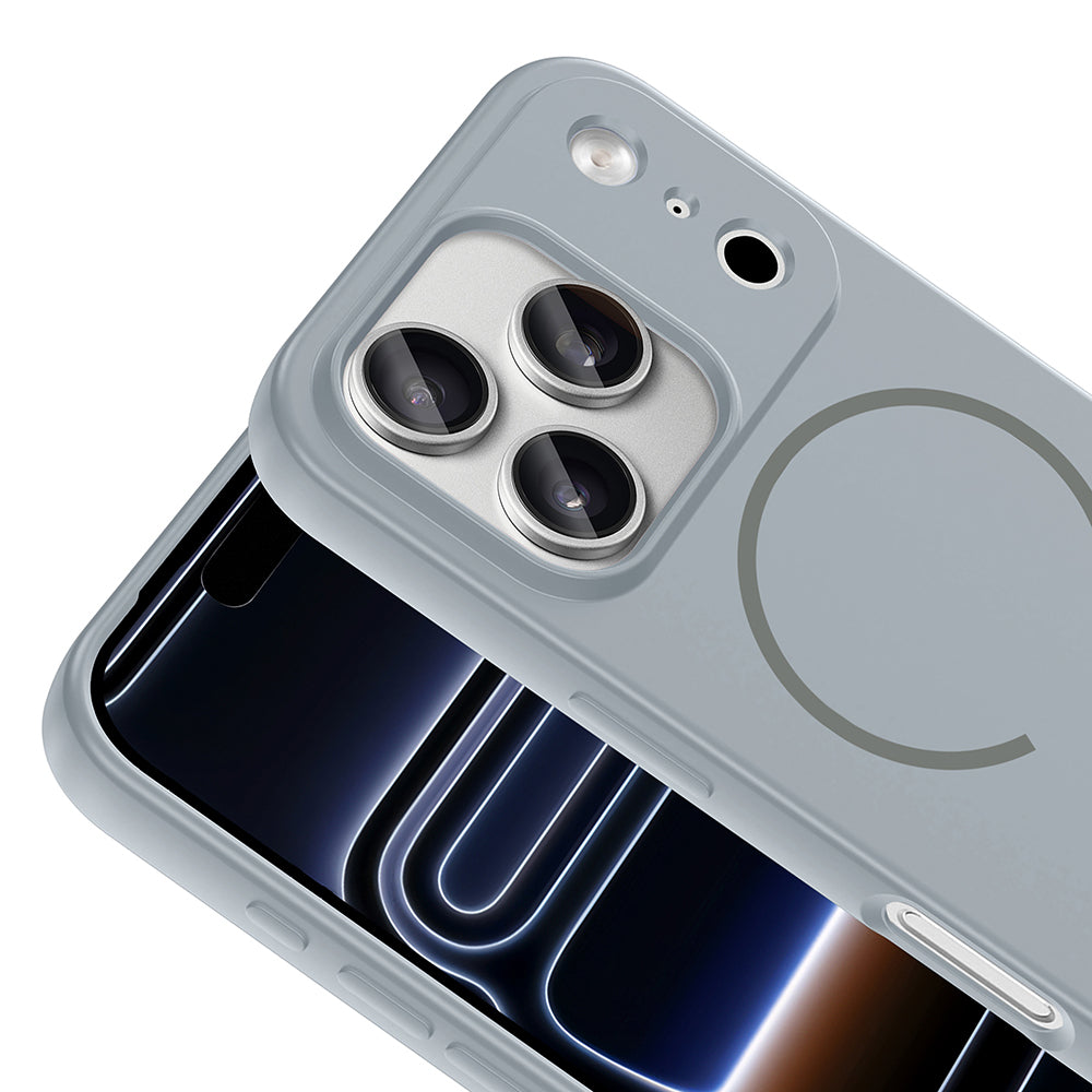 Apple iPhone 17 Pro Kılıf M-safe Şarj Özellikli Zore Meta Kapak Rose Pembe