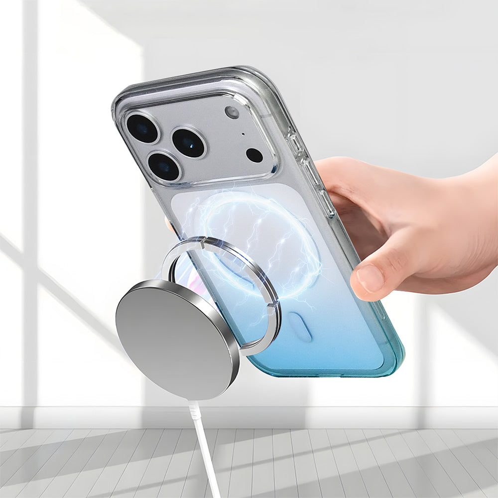 Apple iPhone 17 Pro Kılıf M-Safe Şarj Özellikli Zore Septik Silikon Kapak Turuncu