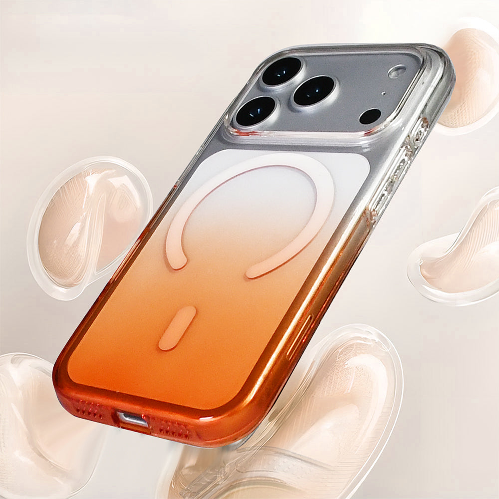 Apple iPhone 17 Pro Kılıf M-Safe Şarj Özellikli Zore Septik Silikon Kapak Turuncu