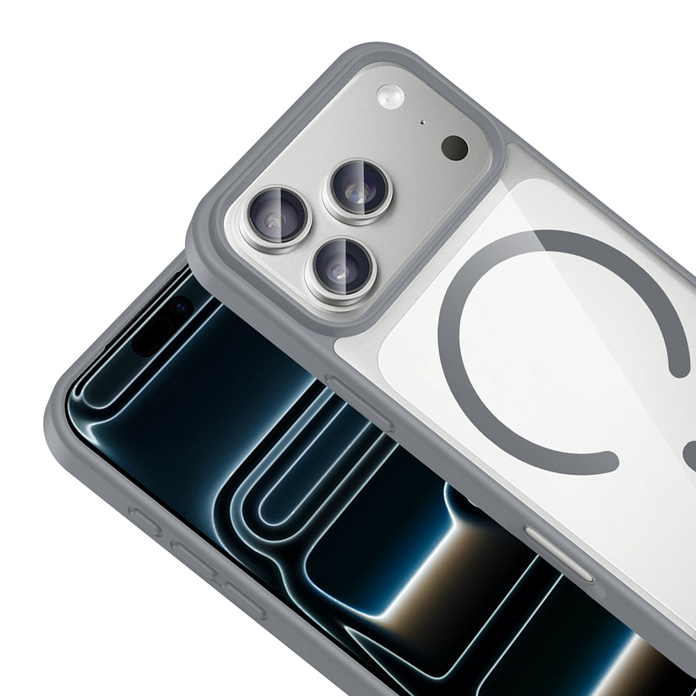 Apple iPhone 17 Pro Kılıf M-safe Wireless Şarj Özellikli Silikon Zore Ege Kapak Gri