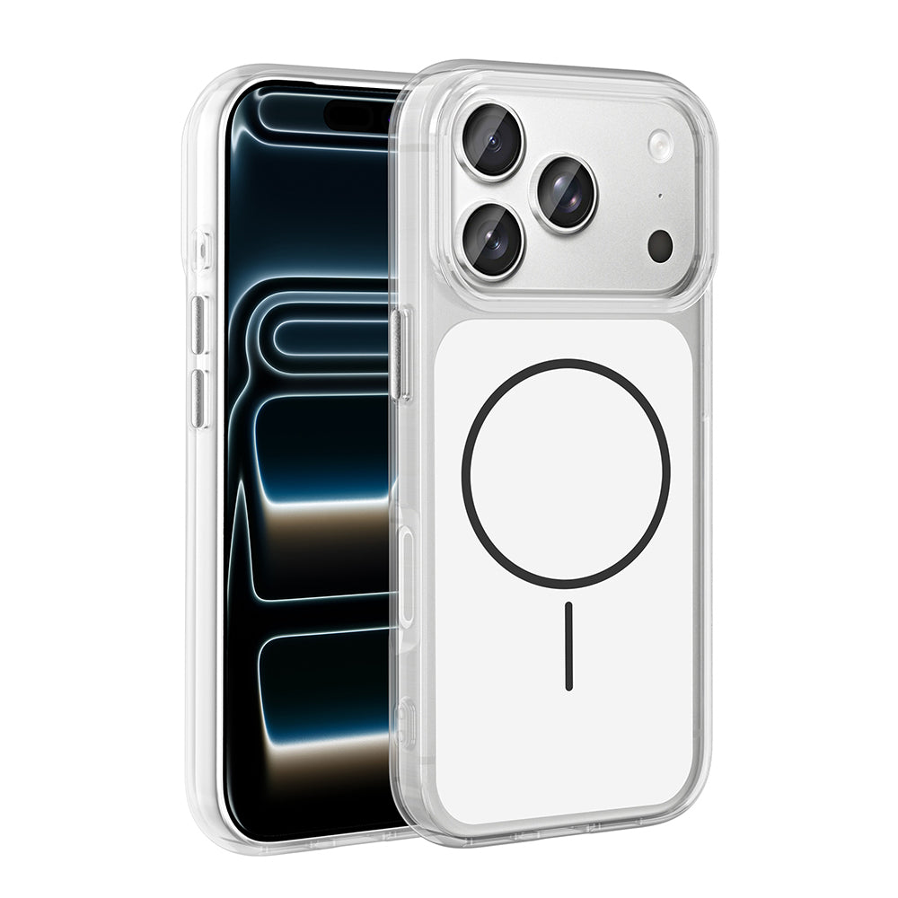 Apple iPhone 17 Pro Kılıf Metal Buton Tasarımlı Zore İkonik Sert Silikon Kapak Turuncu