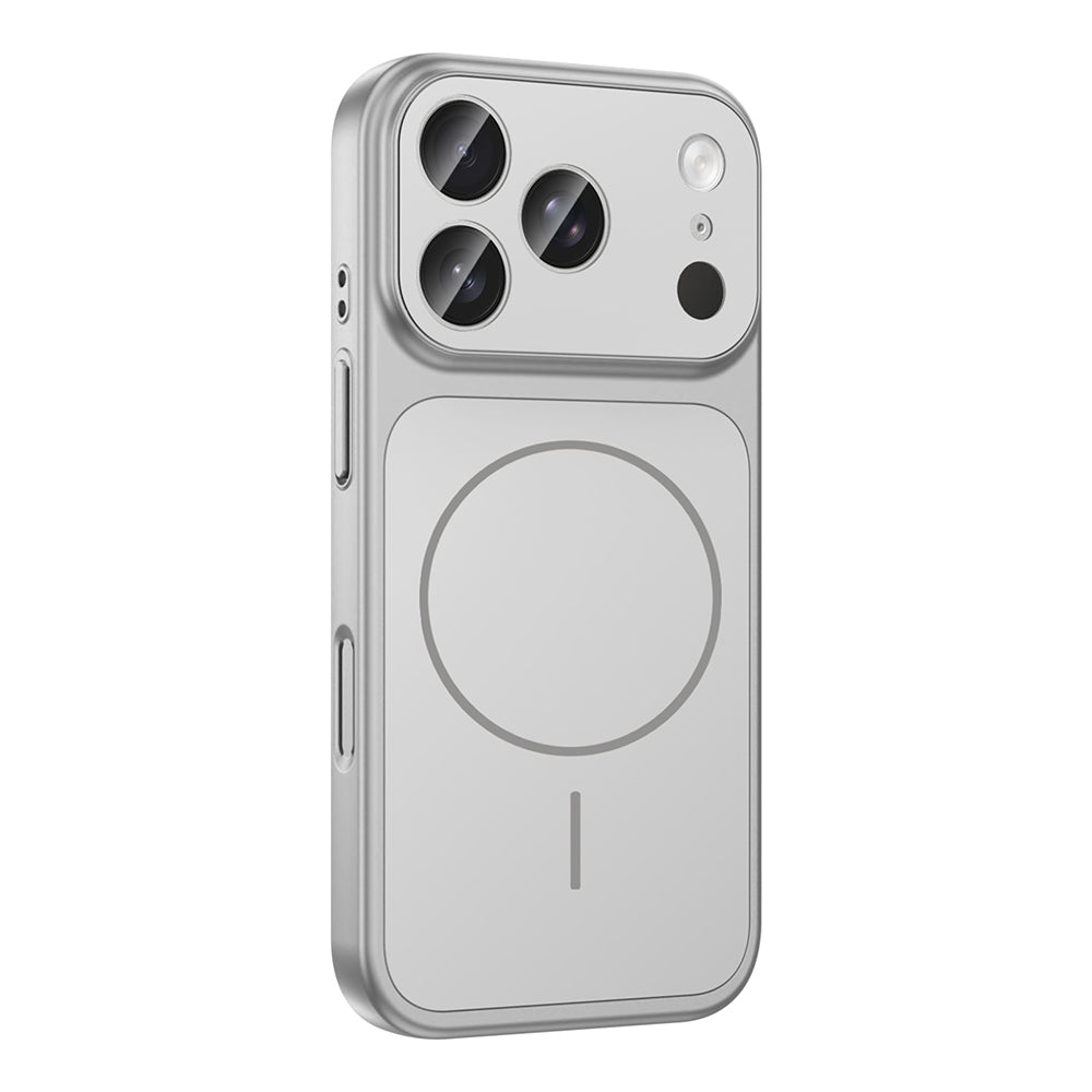 Apple iPhone 17 Pro Kılıf Zore M-Safe Şarj Özellikli Kamera Korumalı Formen Kapak Gümüş