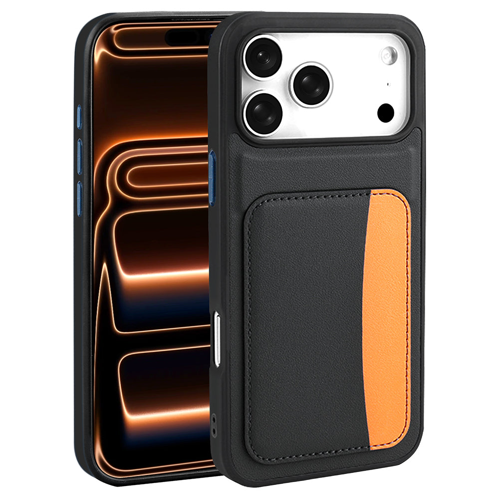 Apple iPhone 17 Pro Max Kılıf Kartlıklı Zore X-Kart Silikon Kapak Siyah