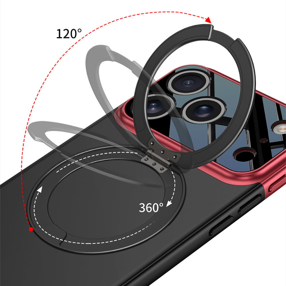 Apple iPhone 17 Pro Max Kılıf M-safe Şarj Özellikli 360 Derece Standlı Çift Parçalı Zore Torino Kapak Siyah