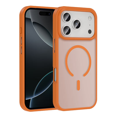 Apple iPhone 17 Pro Max Kılıf M-safe Şarj Özellikli Mat Arka Yüzey Zore Sio Kapak Turuncu