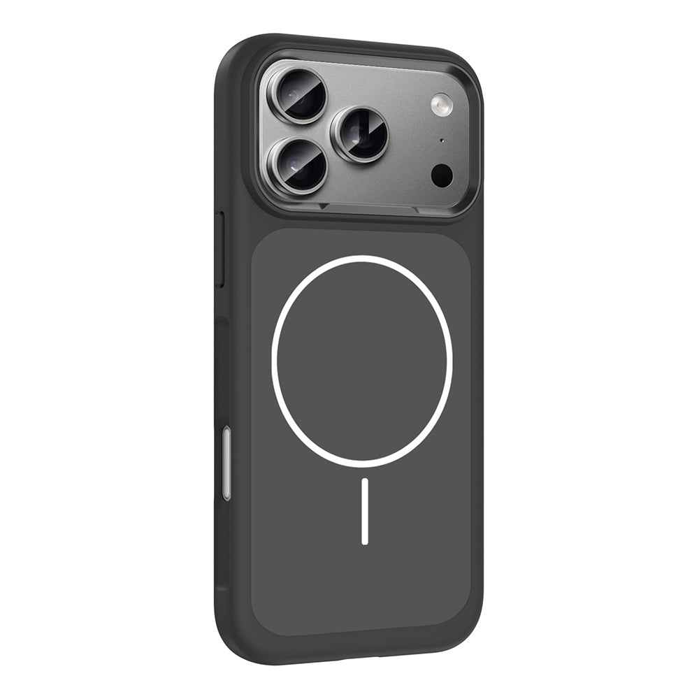 Apple iPhone 17 Pro Max Kılıf M-Safe Şarj Özellikli Metal Kamera Çerçeveli Zore Sanremo Silikon Kapak Siyah