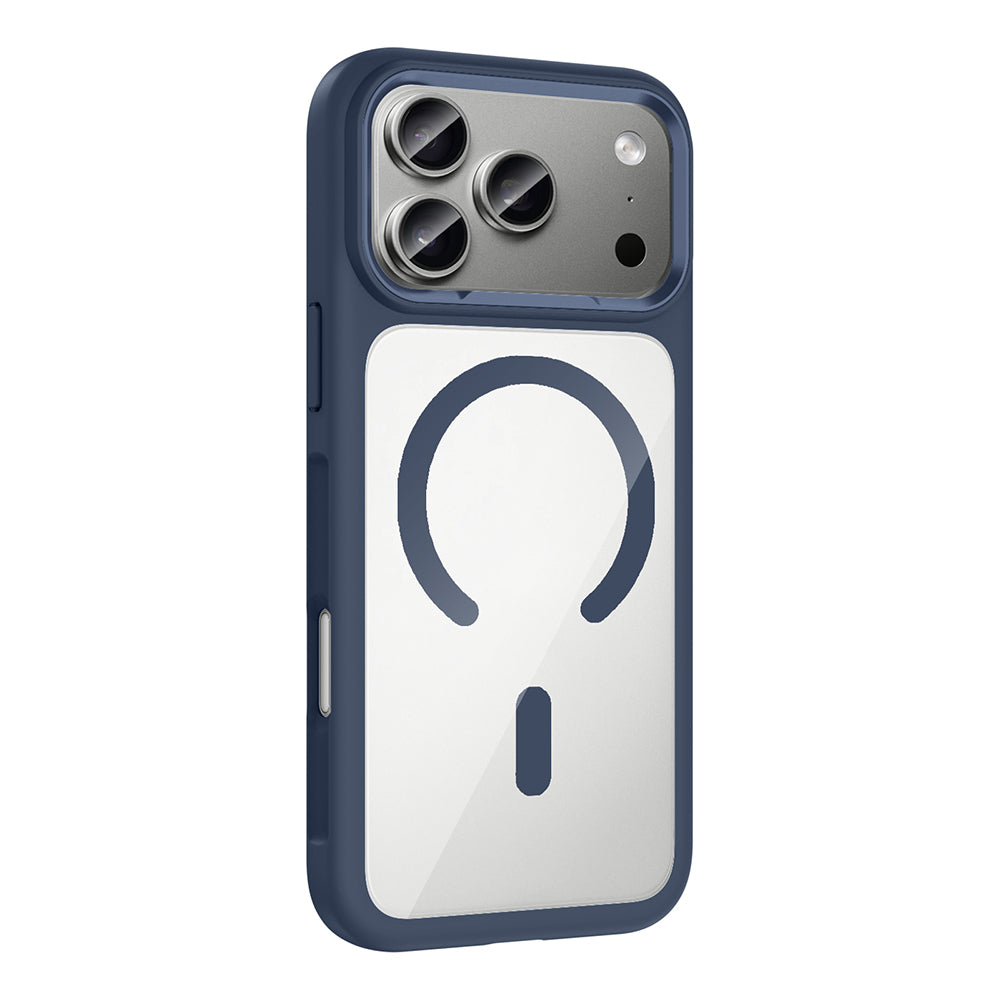 Apple iPhone 17 Pro Max Kılıf M-Safe Şarj Özellikli Metal Kamera Çerçeveli Zore Tiko Kapak Lacivert