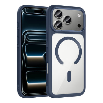 Apple iPhone 17 Pro Max Kılıf M-Safe Şarj Özellikli Metal Kamera Çerçeveli Zore Tiko Kapak Gri