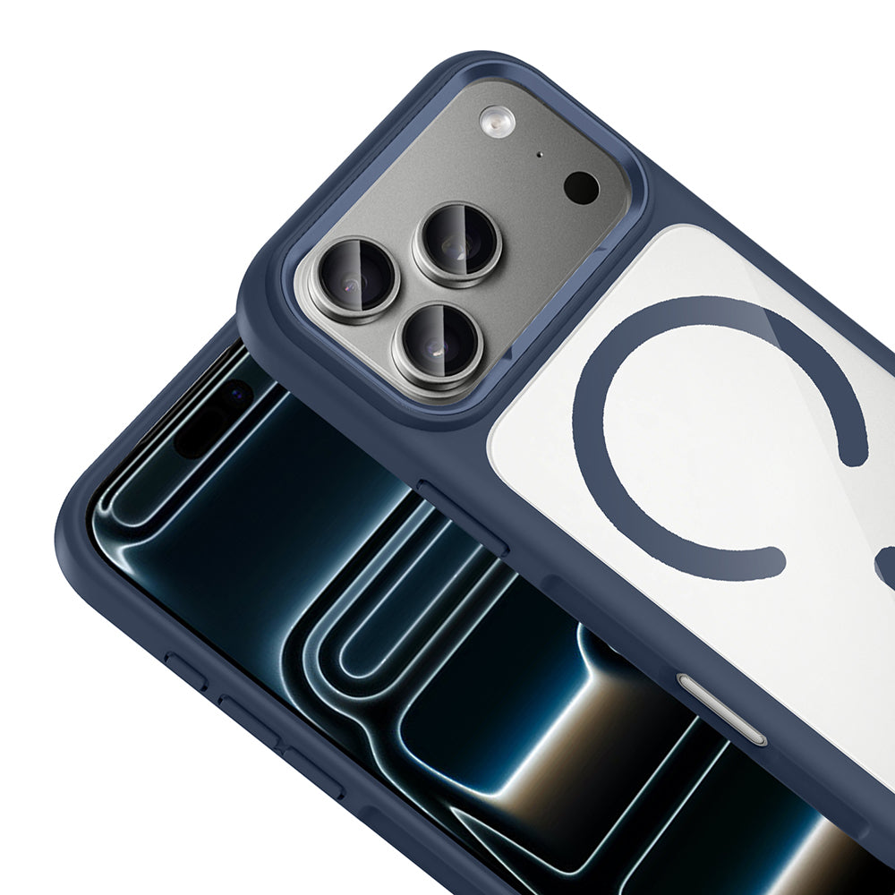 Apple iPhone 17 Pro Max Kılıf M-Safe Şarj Özellikli Metal Kamera Çerçeveli Zore Tiko Kapak Turuncu