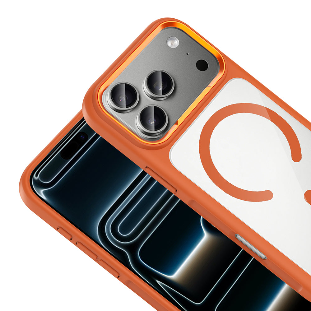 Apple iPhone 17 Pro Max Kılıf M-Safe Şarj Özellikli Metal Kamera Çerçeveli Zore Tiko Kapak Lacivert
