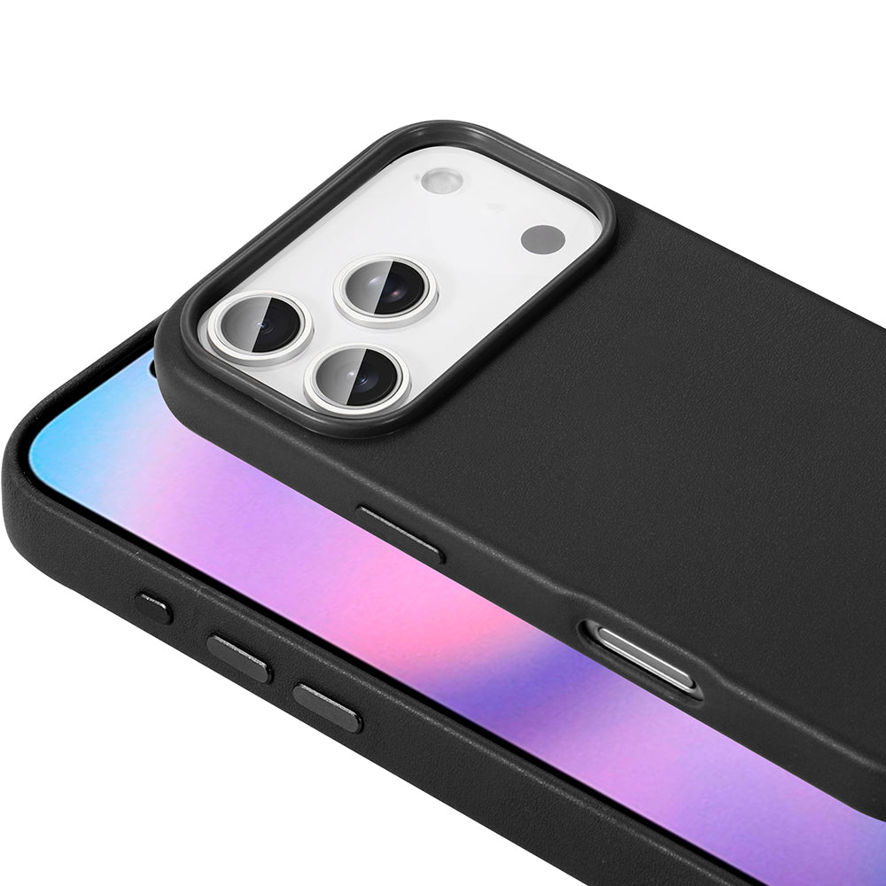 Apple iPhone 17 Pro Max Kılıf M-safe Şarj Özellikli PU Deri Görünümlü Zore Kupra Kapak Gri