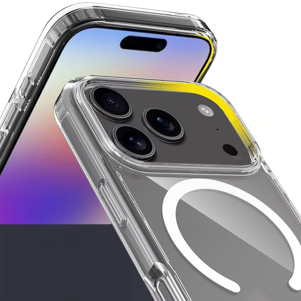 Apple iPhone 17 Pro Max Kılıf M-safe Şarj Özellikli Şeffaf Sert PC Zore Embos Kapak Şeffaf