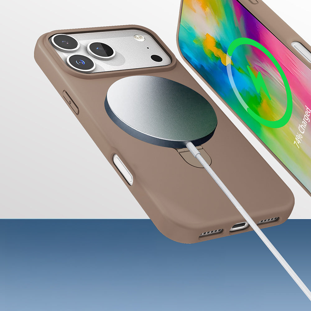 Apple iPhone 17 Pro Max Kılıf M-safe Şarj Özellikli Standlı Zore Samara Kapak Lacivert