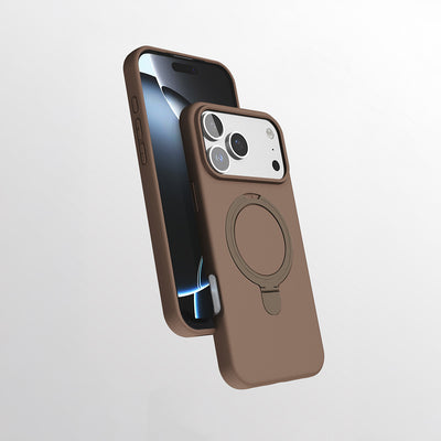 Apple iPhone 17 Pro Max Kılıf M-safe Şarj Özellikli Standlı Zore Samara Kapak Desert Gold