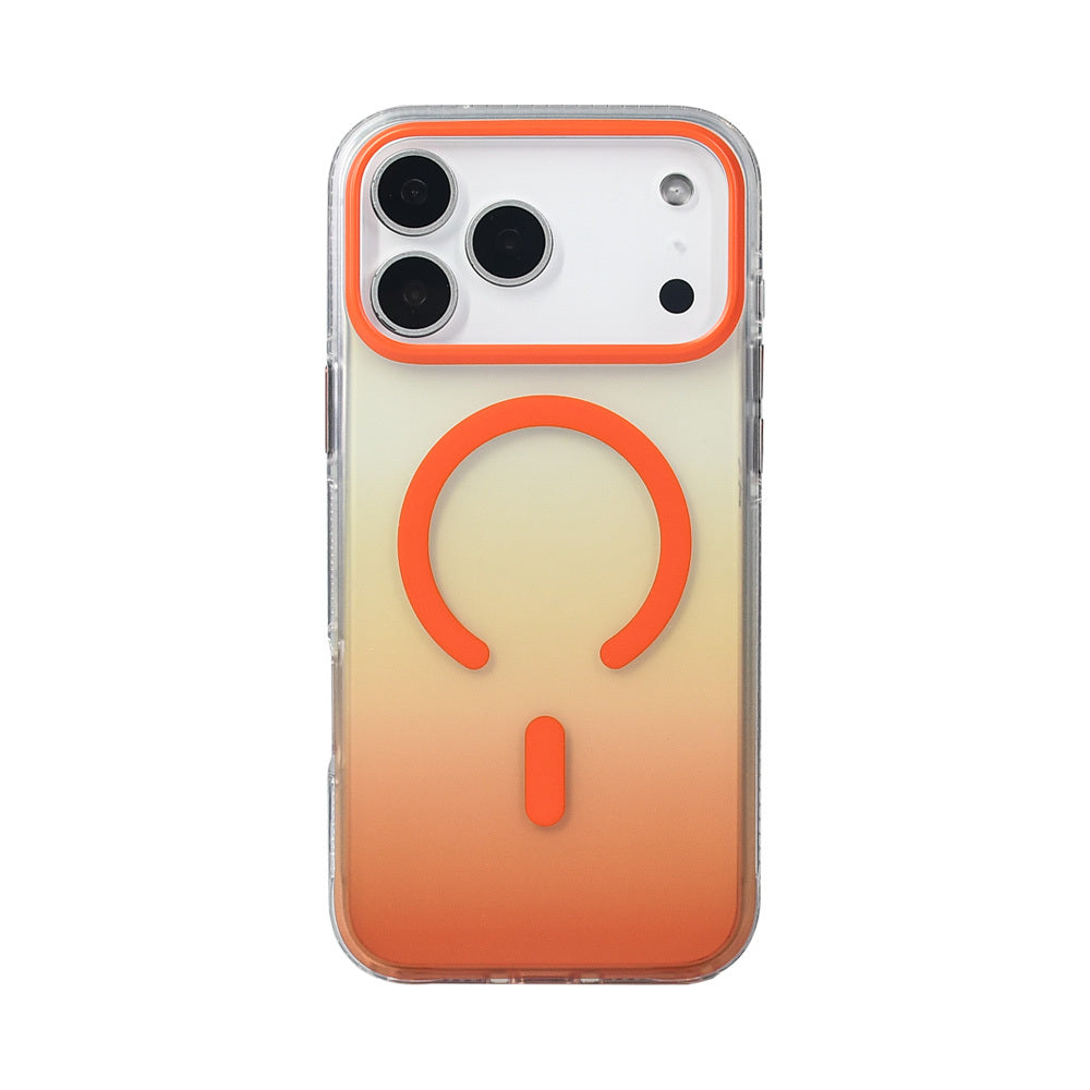 Apple iPhone 17 Pro Max Kılıf M-safe Şarj Özellikli Transparan Renk Geçişli Zore Toros Kapak Siyah