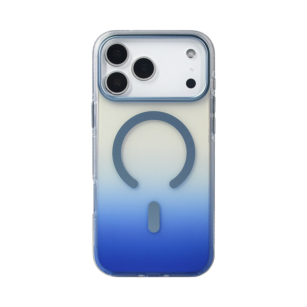 Apple iPhone 17 Pro Max Kılıf M-safe Şarj Özellikli Transparan Renk Geçişli Zore Toros Kapak Turuncu