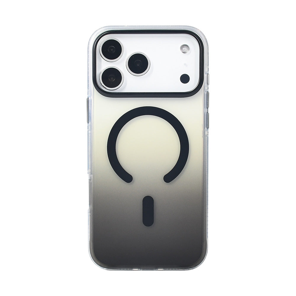 Apple iPhone 17 Pro Max Kılıf M-safe Şarj Özellikli Transparan Renk Geçişli Zore Toros Kapak Gri