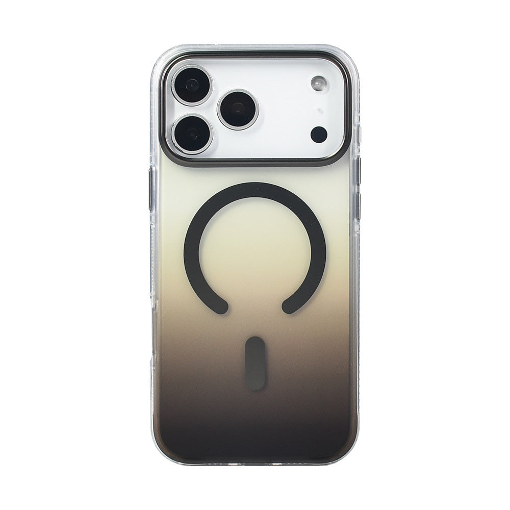 Apple iPhone 17 Pro Max Kılıf M-safe Şarj Özellikli Transparan Renk Geçişli Zore Toros Kapak Siyah