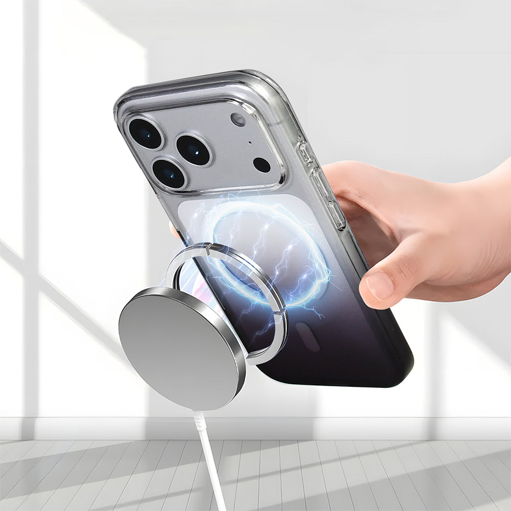 Apple iPhone 17 Pro Max Kılıf M-Safe Şarj Özellikli Zore Septik Silikon Kapak Pembe