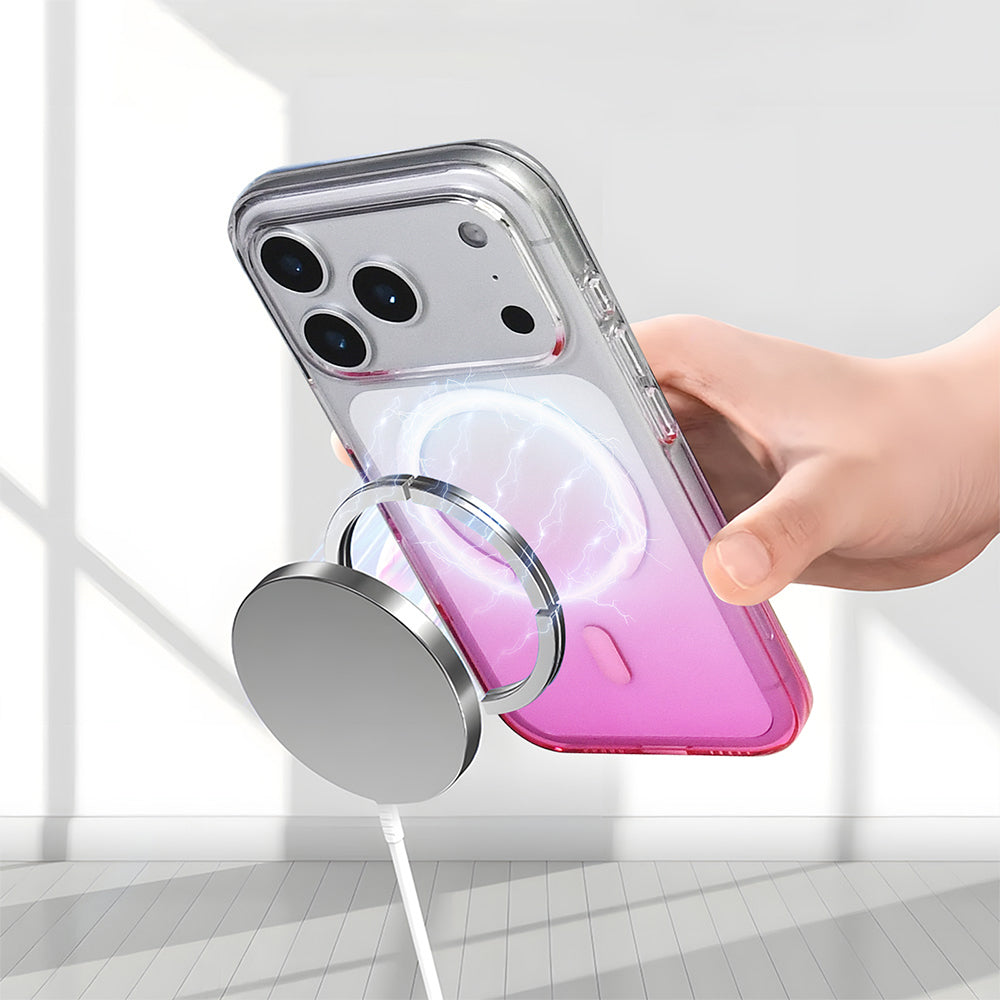 Apple iPhone 17 Pro Max Kılıf M-Safe Şarj Özellikli Zore Septik Silikon Kapak Mor