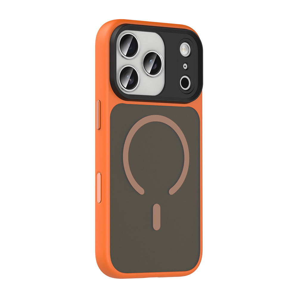 Apple iPhone 17 Pro Max Kılıf Mat Arka Yüzey Wireless Şarj Özellikli Zore Flet M-safe Kapak Gri
