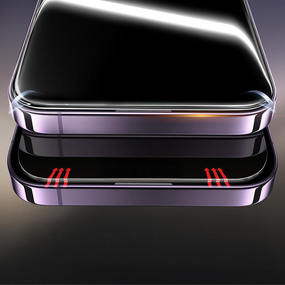 Apple iPhone 17 Pro Zore 2.5D Oliv Privacy Temperli Cam Ekran Koruyucu + Kolay Uygulama Aparatı Siyah
