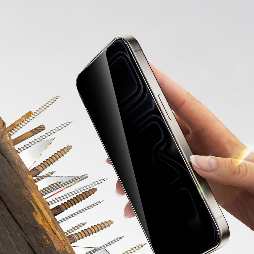 Apple iPhone 17 Pro Zore 2.5D Oliv Privacy Temperli Cam Ekran Koruyucu + Kolay Uygulama Aparatı Siyah