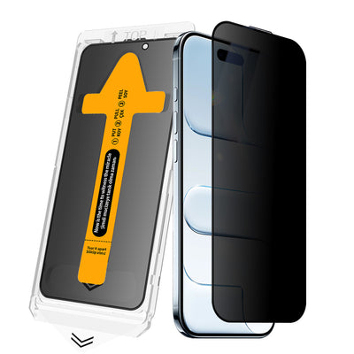 Apple iPhone 17 Pro Zore 2.5D Oliv Privacy Temperli Cam Ekran Koruyucu + Kolay Uygulama Aparatı Siyah