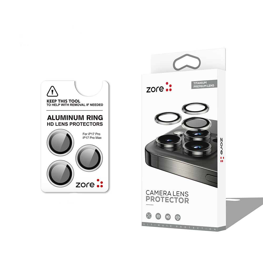 Apple iPhone 17 Pro Zore CL-12 Premium Safir Parmak İzi Bırakmayan Anti-Reflective Kamera Lens Koruyucu Turuncu