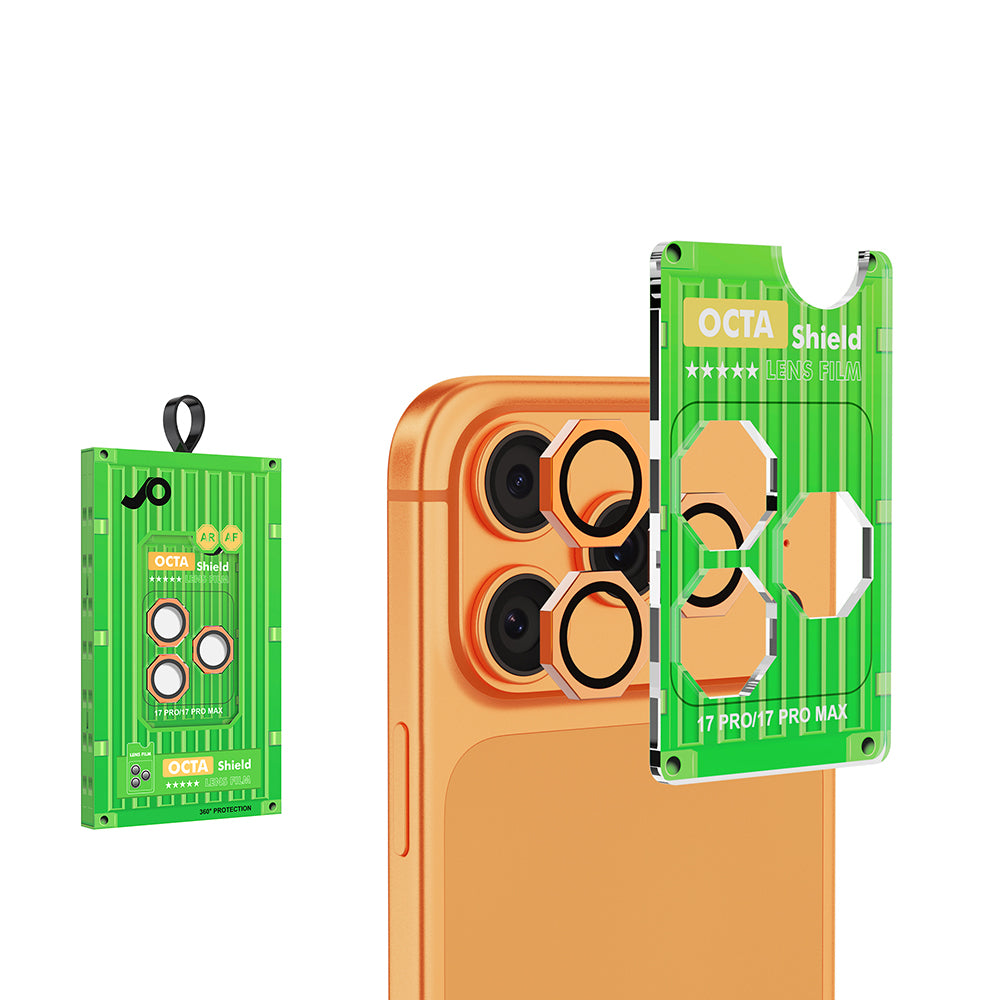 Apple iPhone 17 Pro Zore CL-19 Kamera Lens Koruyucu Turuncu