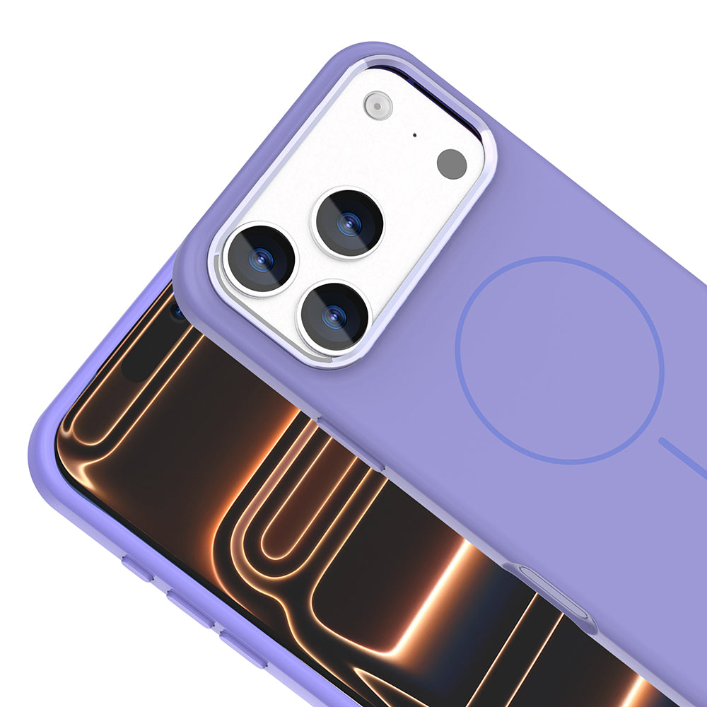 Apple iPhone 18 Pro Kılıf M-Safe Şarj Özellikli Metal Kamera Çerçeveli Zore Edi Silikon Kapak