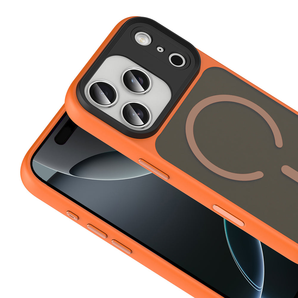 Apple iPhone 18 Pro Max Kılıf Mat Arka Yüzey Wireless Şarj Özellikli Zore Flet M-safe Kapak
