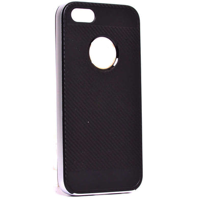 Apple iPhone 5 Kılıf Zore İnce Mono Karbon Silikon Kapak Gri