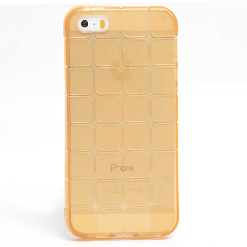Apple iPhone 5 Kılıf Zore Kare Kabartmalı Silikon Renksiz