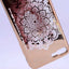 Apple iPhone 5 Kılıf Zore Lazer Çiçekli Sıvılı Silikon Gold