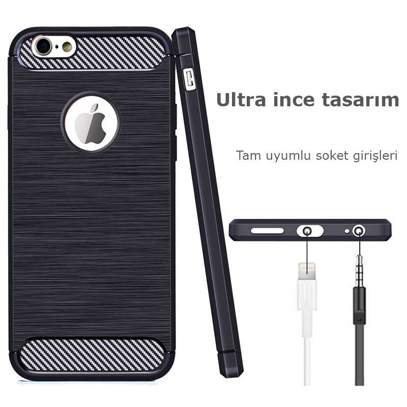 Apple iPhone 5 Kılıf Zore Room Silikon Kapak Siyah