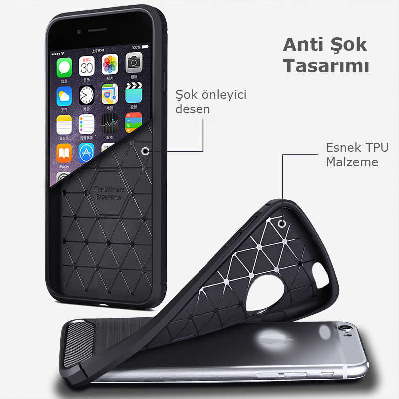 Apple iPhone 5 Kılıf Zore Room Silikon Kapak Siyah