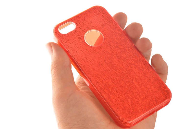 Apple iPhone 5 Kılıf Zore Shining Silikon Kırmızı