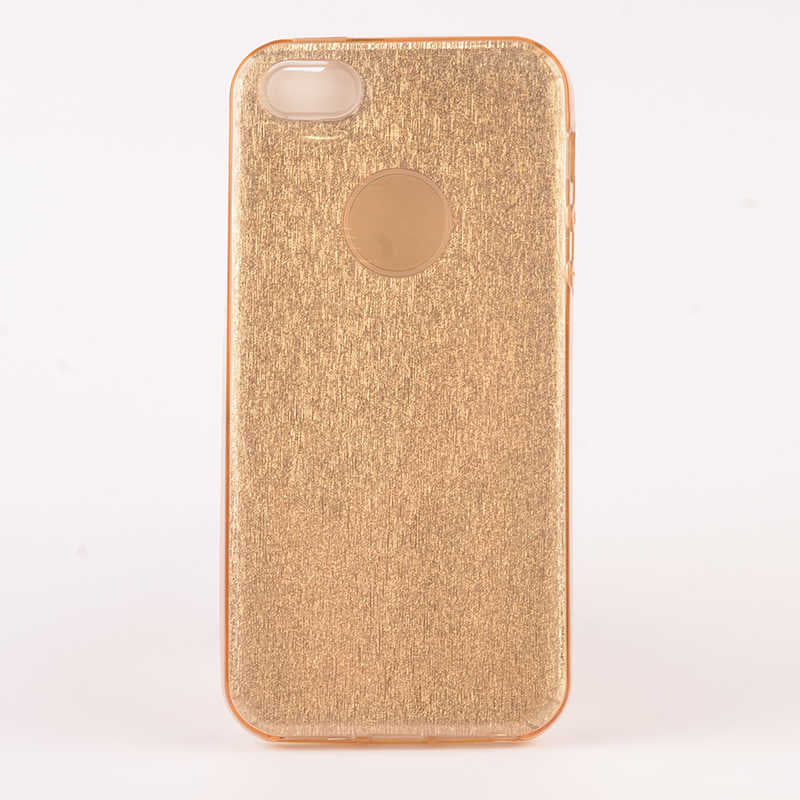 Apple iPhone 5 Kılıf Zore Shining Silikon Gold