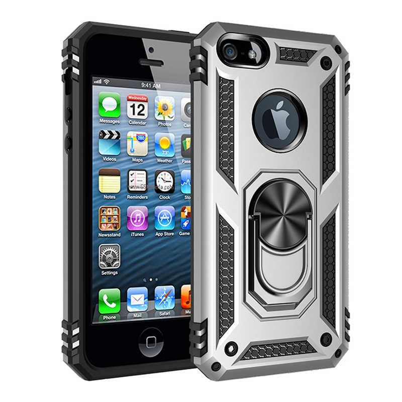 Apple iPhone 5 Kılıf Zore Vega Kapak Gri