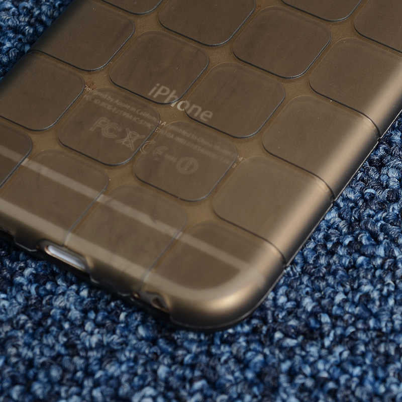 Apple iPhone 6 Kılıf Zore Kare Kabartmalı Silikon Pembe