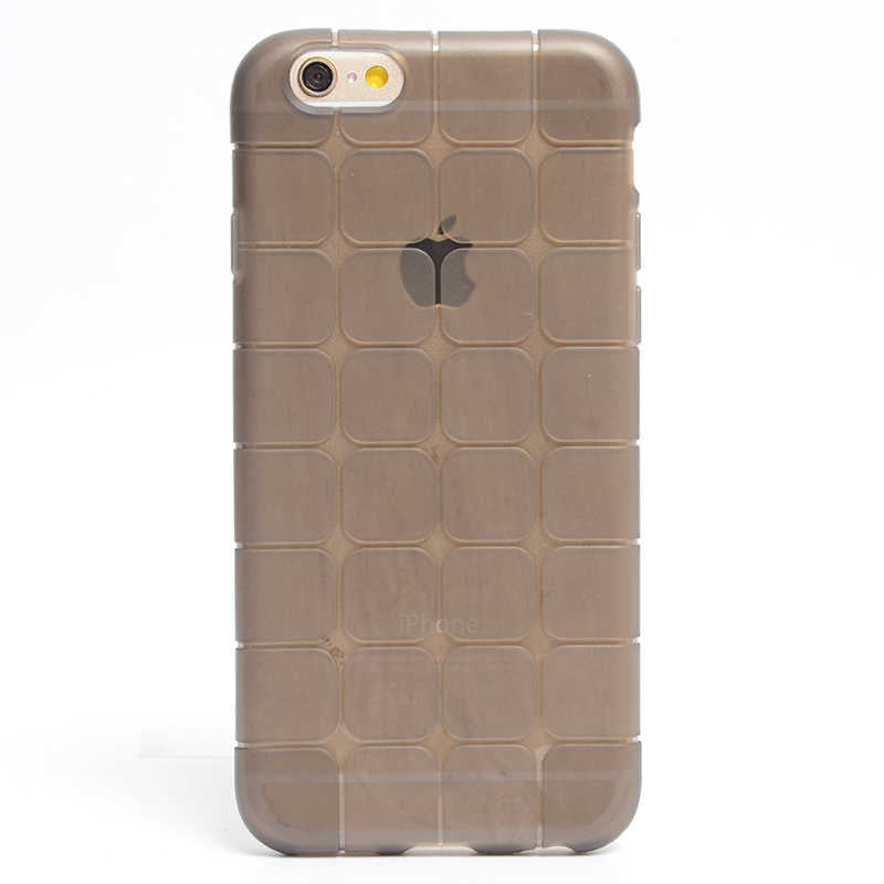 Apple iPhone 6 Kılıf Zore Kare Kabartmalı Silikon Siyah